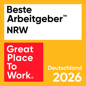 Beste Arbeitgeber NRW 2026, ausgezeichnet von Great Place To Work