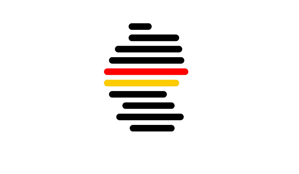 Logo ist der Umriss von Deutschland mit Querbalken und den Farben der Deutschen Flagge
