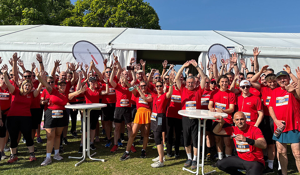 Teamfoto der BWI Läufer beim Firmenlauf 2025