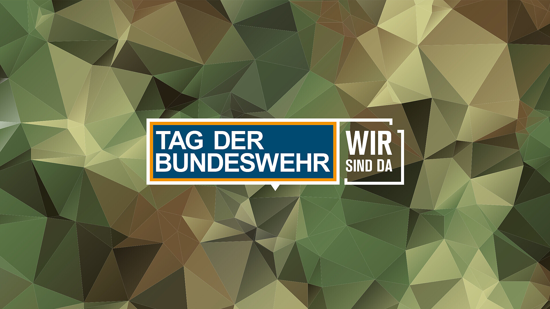 Logo „Tag der Bundeswehr 2023“ auf Polygonmuster